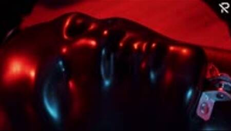 Rubber Slut get`s stretched and tickled - Full Rubber