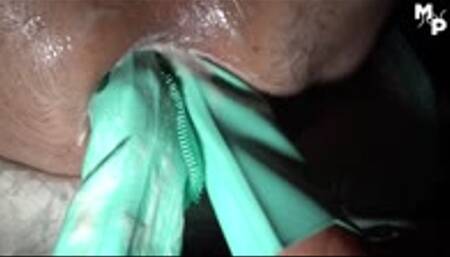 Fisted with rough household gloves