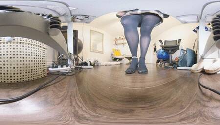 Watching her black tights and heels 360vr