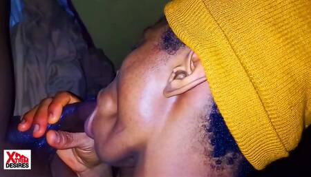 Naija girl swallows cum during blowjob