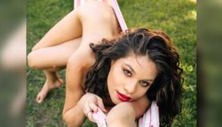 Big natural tits latina babe Natalie Del Real shows it all for Playboy