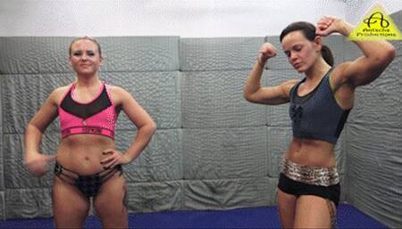 Kim vs Siren female wrestling match