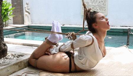 Extremely tight hogtie : push her to the limit! (HD)