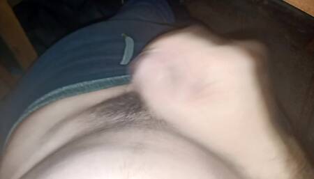 Masturbating by cock with cumshot