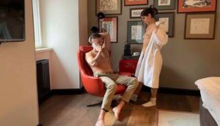 I seduced my boss on a business trip while he was on the phone with his wife