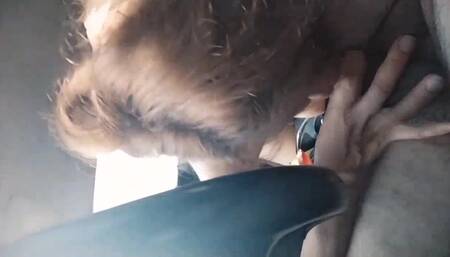 Amateur milf give head in car