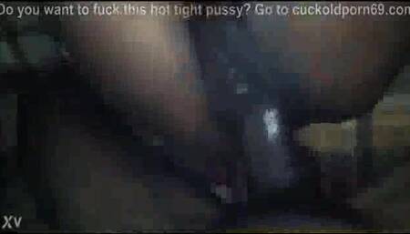 hotwife barebacks bbc bull and removes condom in front