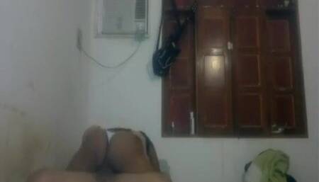 Pull her panties to the side & slam down on his dick