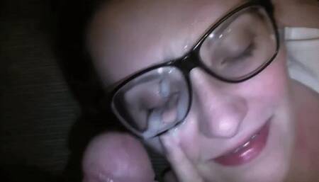 GLASSES AND TONGUE CUMSHOT SCENES ONLY -FULL HD