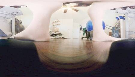 Laying directly under her as she works 360vr