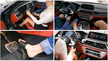 Sexy girls punish BMW M760Li (650 hp) with brutal revving