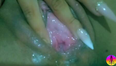 Single putting the sex toy in the aggressive anal