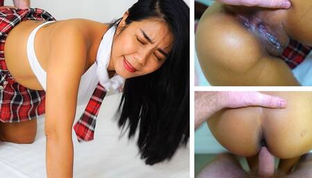 Thai Collegegirl Fucked Doggy & Creampied