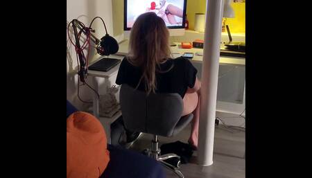 My stepsister getting horny on BBC