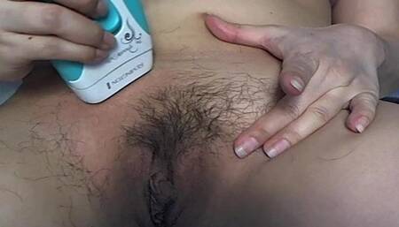 Shaving my asian hairy pussy