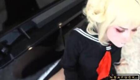 Stepsister Deep Sucking Big Dick until