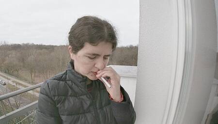 Smoking, spitting, red lips