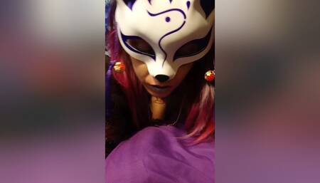 Masked Fishnet Bodysuit Fox Girl Vibes Her Clit And Cums Hard - Ladythetramp