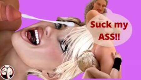 [Gameplay] She begs the yoga instructor for allowing to lick and suck his anal