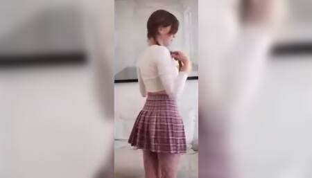 Showing Off My Schoolgirl Uniform
