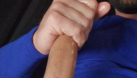 Big dick edging oily hand job