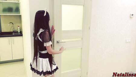 Hot french maid gets roughly fucked by the tenant