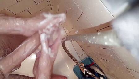 Playing with my dick in the shower