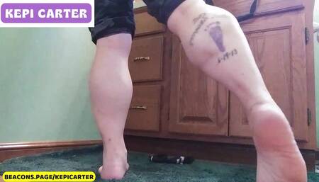 Flexing my calves in socks and barefoot