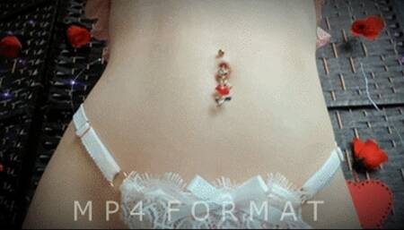 Rose Dangle Ring Belly Button Fingering (HD) MP4