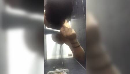 Taking hot shower with my dildo