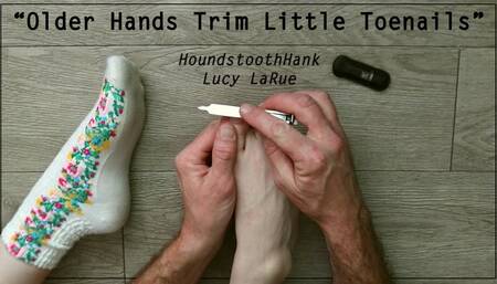 Older Hands Trim Little Toenails