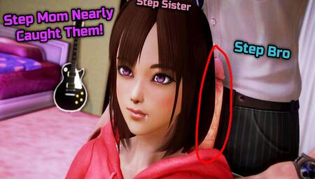 Waifu Academy | Petite 18yo Asian teen stepsister gets nearly caught by stepmom sucking stepbrother's big cock | Part 33