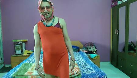 Sexy sissy crossdresser Sweet Lollipop before the webcam show.