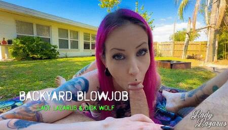 POV Backyard Blowjob