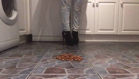 Crunchy cereal crushed under platform heel booties