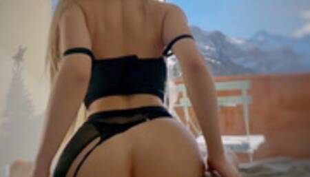 Stepsister in Black Stockings caught me watching Porn, Cowgirl & Missionary Creampie