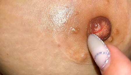 Stepsister plays hard with her big nipples - giorgiafeet