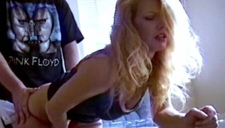 Slender womans backdoor licked and fucked from behind