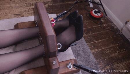 Insanely Ticklish Ellie's First Time In The Stocks! (HD version)