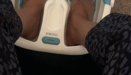 Foot bath soaking with wiggly toes