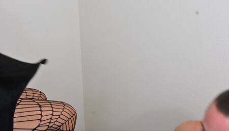 Fishnet stocking foot worship with Dylan (1080)