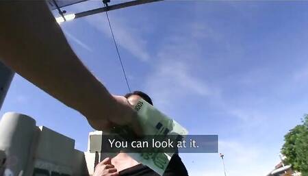 Juicy brunette sucks hard cock outside and rides it nicely