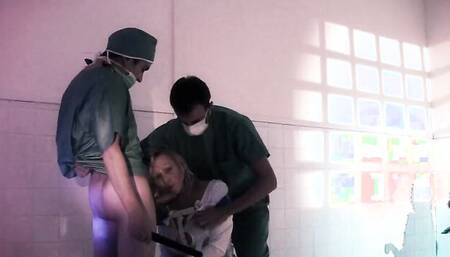 Slutty blonde MILF is brutally fucked by two kinky guys