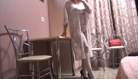 Lady in white-masturbation on table C4SMILF23