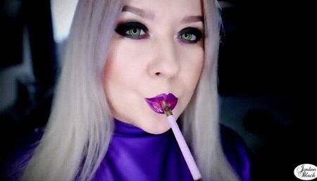 Close-up smoking two purple Sobranie cigarettes [1080p, mp4]