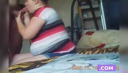 Fat girl nice blowjob