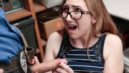 Teen thief crying on officers big dick