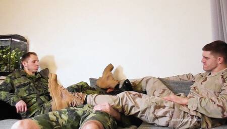 Barefoot czech soldiers foot worship