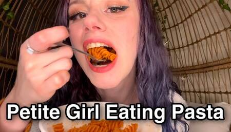Petite Girl Eating Pasta