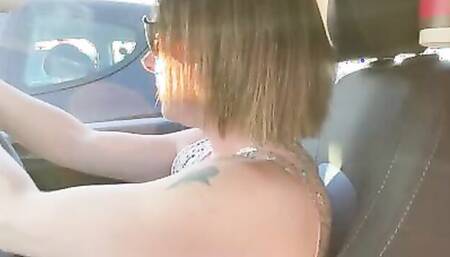 Slutty soccer mom blows her stepson and the parking lot